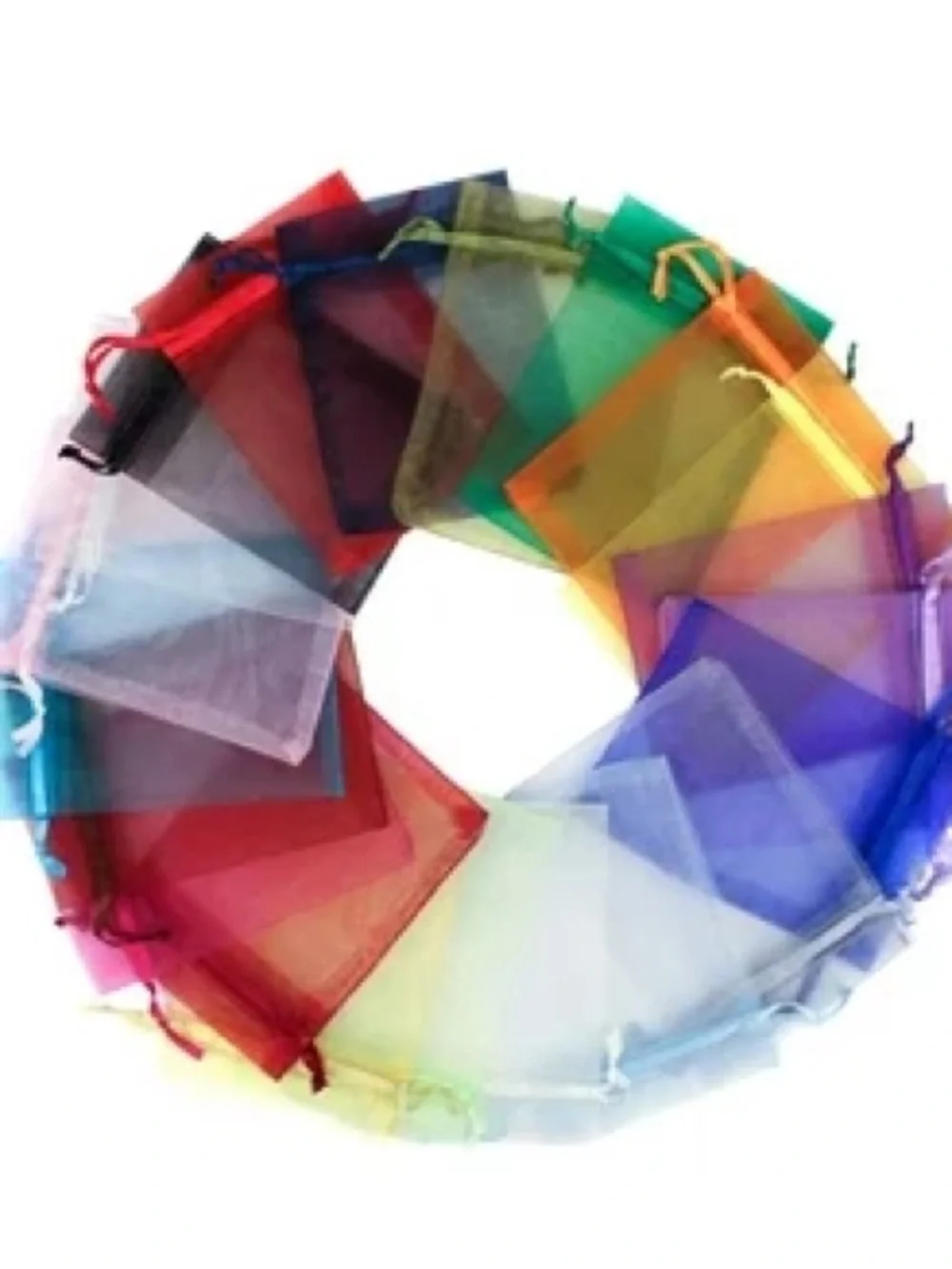 42 Pcs Multicolor Organza Cloth Gift Bags, Small Organza Favor Bags for Wedding